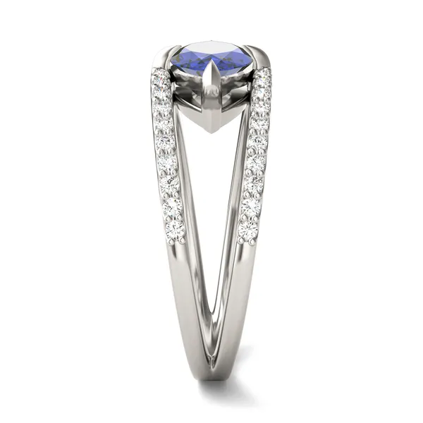 Marquise Split Shank Sapphire Ring