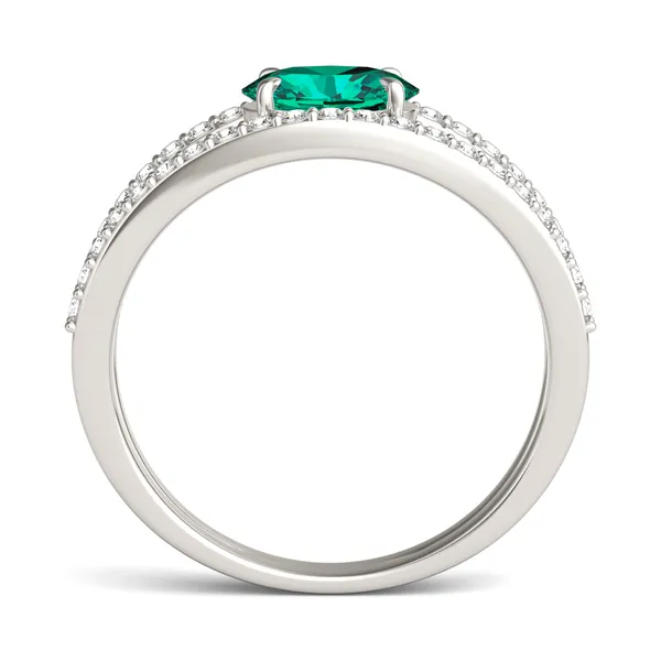 Oval Split Shank Emerald Ring