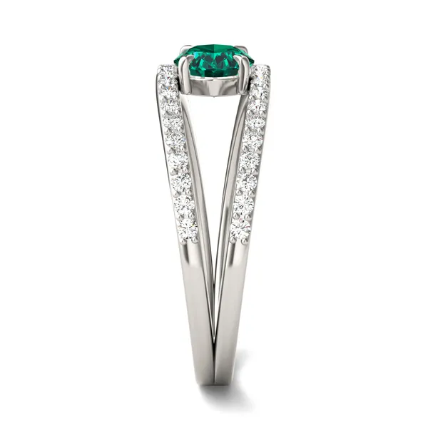 Oval Split Shank Emerald Ring