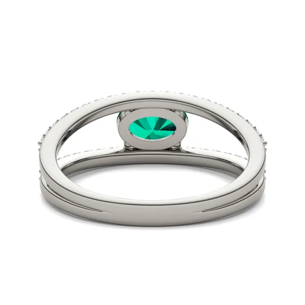Oval Split Shank Emerald Ring