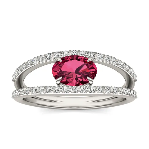 Oval Split Shank Ruby Ring
