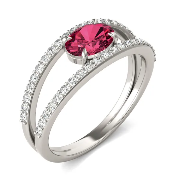 Oval Split Shank Ruby Ring