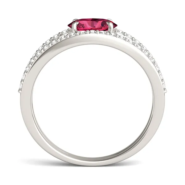 Oval Split Shank Ruby Ring