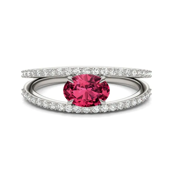 Oval Split Shank Ruby Ring