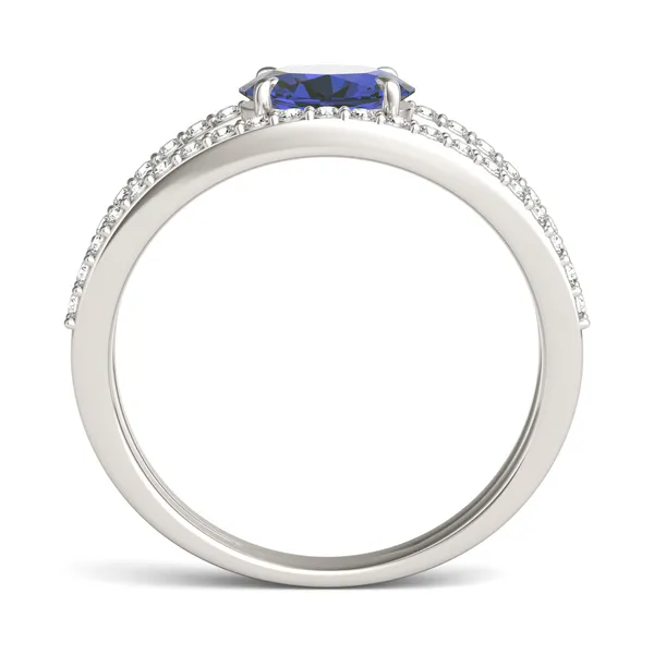 Oval Split Shank Sapphire Ring