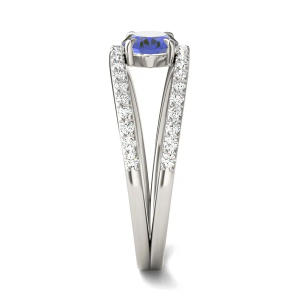 Oval Split Shank Sapphire Ring