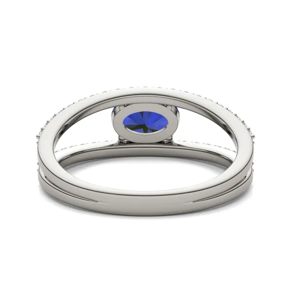 Oval Split Shank Sapphire Ring