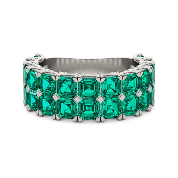 Emerald Double Row Voyager Ring