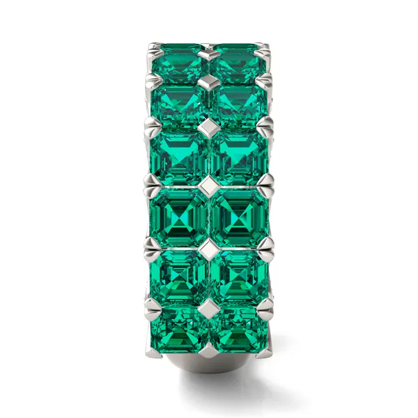 Emerald Double Row Voyager Ring