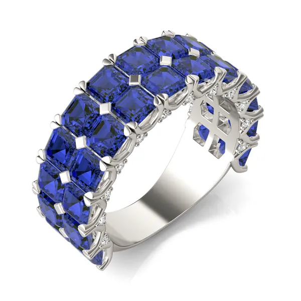 Sapphire Double Row Voyager Ring