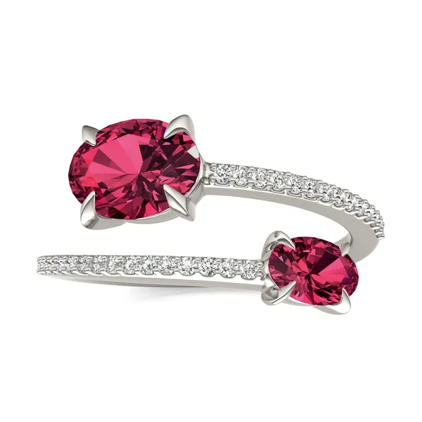Ruby Tipped Oval Open Wrap Ring