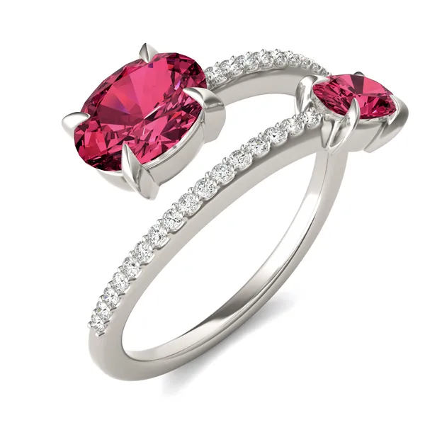 Ruby Tipped Oval Open Wrap Ring