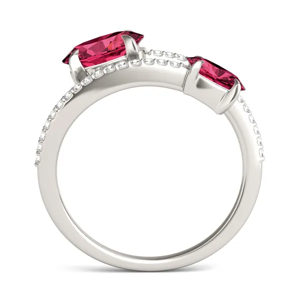Ruby Tipped Oval Open Wrap Ring