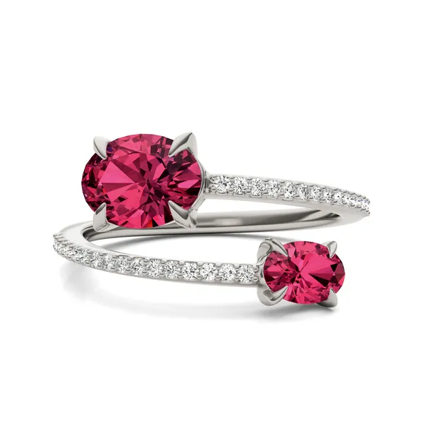Ruby Tipped Oval Open Wrap Ring