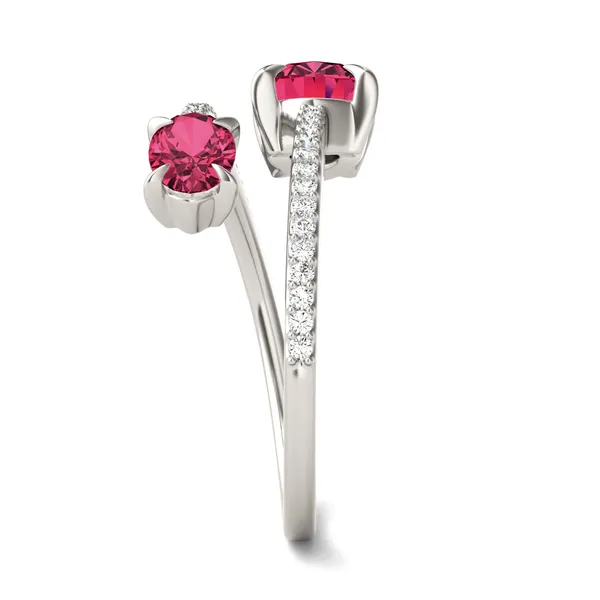 Ruby Tipped Oval Open Wrap Ring