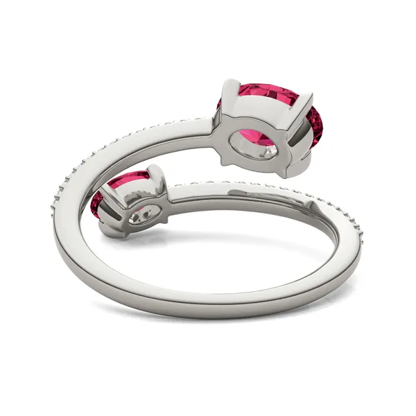 Ruby Tipped Oval Open Wrap Ring