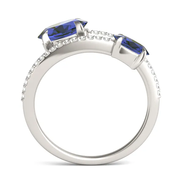 Sapphire Tipped Oval Open Wrap Ring