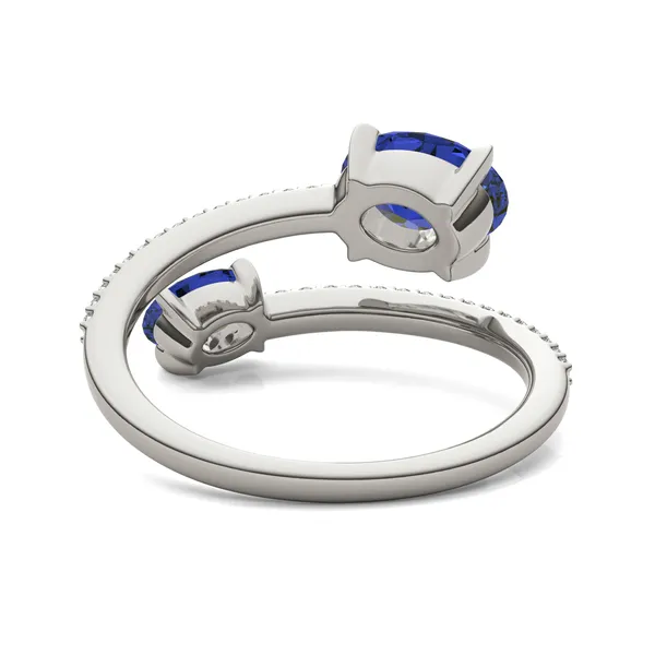 Sapphire Tipped Oval Open Wrap Ring