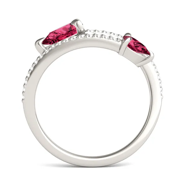 Ruby Tipped Pear Open Wrap Ring