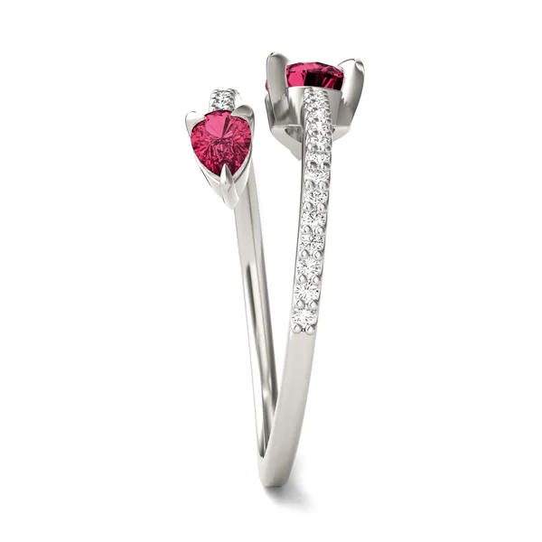 Ruby Tipped Pear Open Wrap Ring