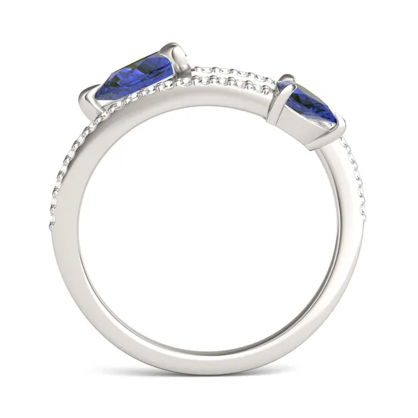 Sapphire Tipped Pear Open Wrap Ring