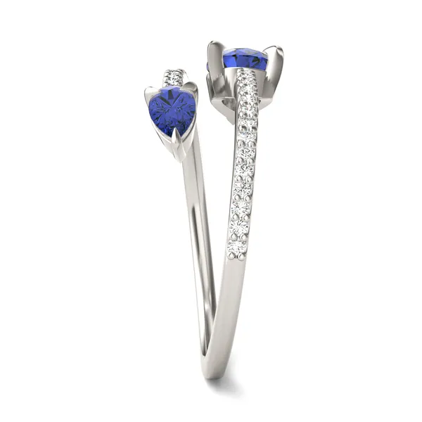 Sapphire Tipped Pear Open Wrap Ring