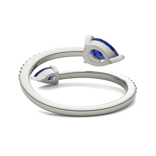 Sapphire Tipped Pear Open Wrap Ring