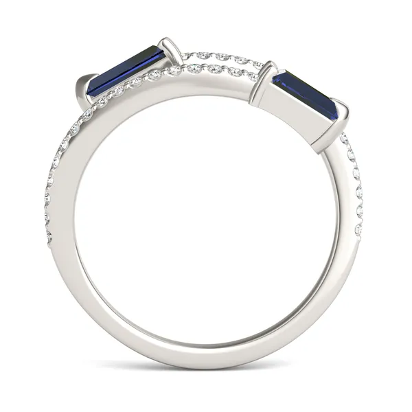 Sapphire Tipped Baguette Open Wrap Ring