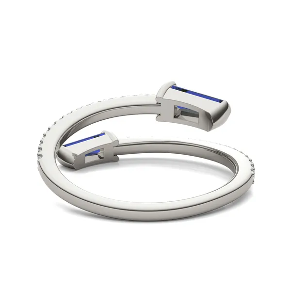 Sapphire Tipped Baguette Open Wrap Ring