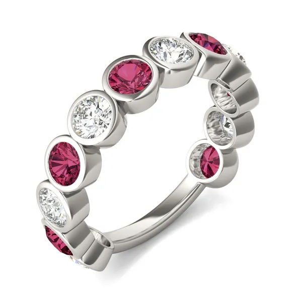 Ruby Alternating Bezel Ring