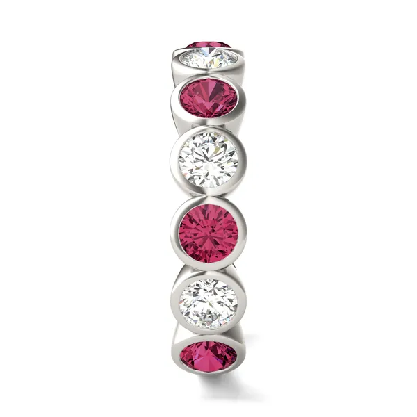 Ruby Alternating Bezel Ring