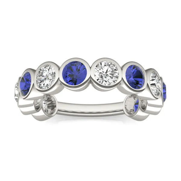 Sapphire Alternating Bezel Ring