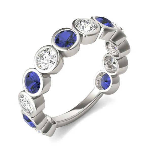 Sapphire Alternating Bezel Ring