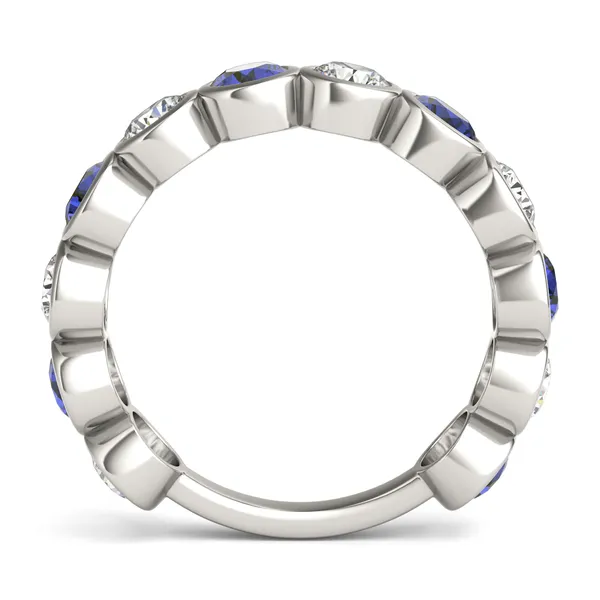 Sapphire Alternating Bezel Ring