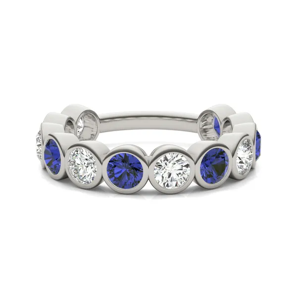 Sapphire Alternating Bezel Ring