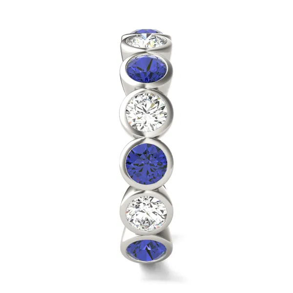 Sapphire Alternating Bezel Ring