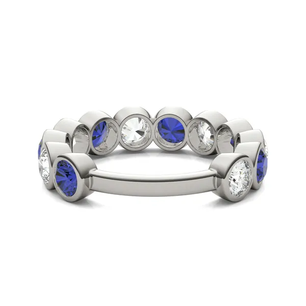 Sapphire Alternating Bezel Ring