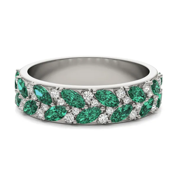 Emerald Genevieve Comfort Fit Ring