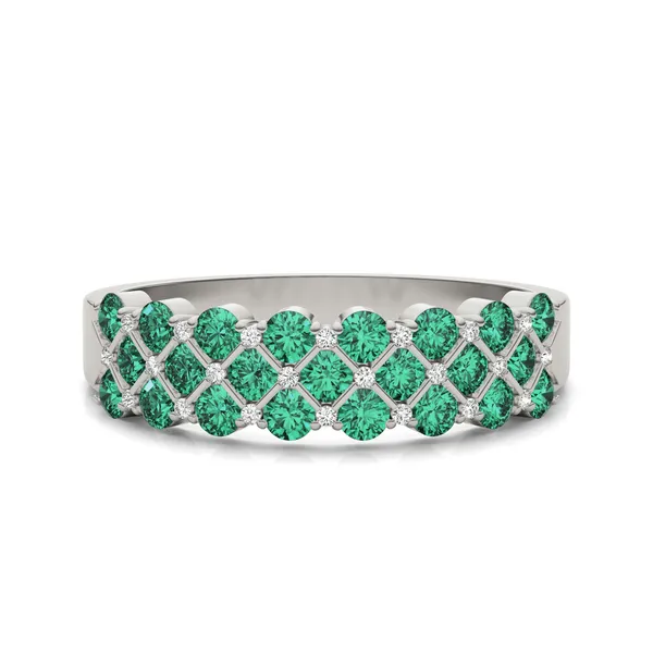 Petite Emerald Quilted Ring