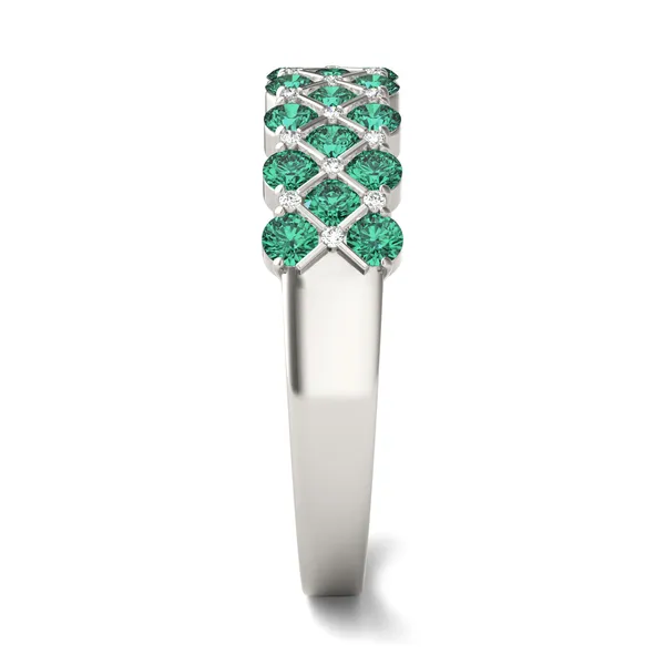 Petite Emerald Quilted Ring