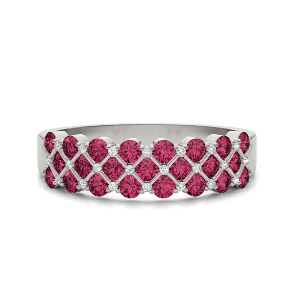 Petite Ruby Quilted Ring