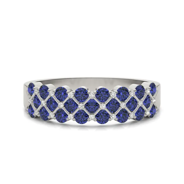 Petite Sapphire Quilted Ring