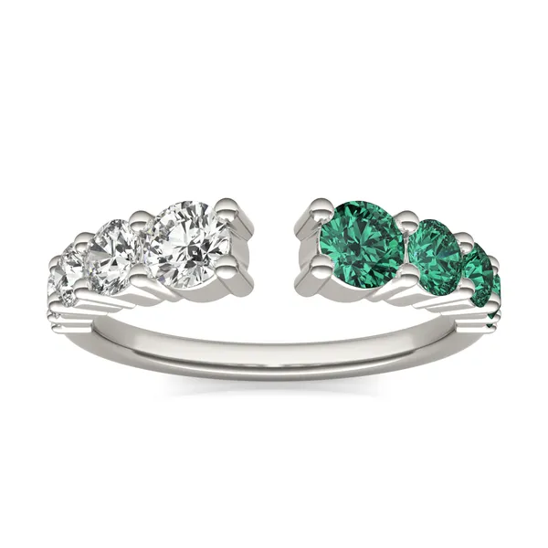 Graduated Open Emerald Ring