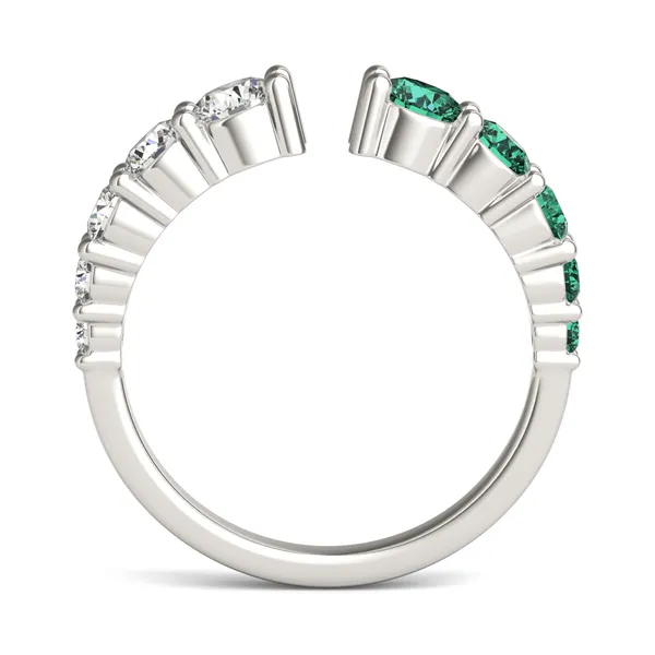 Graduated Open Emerald Ring