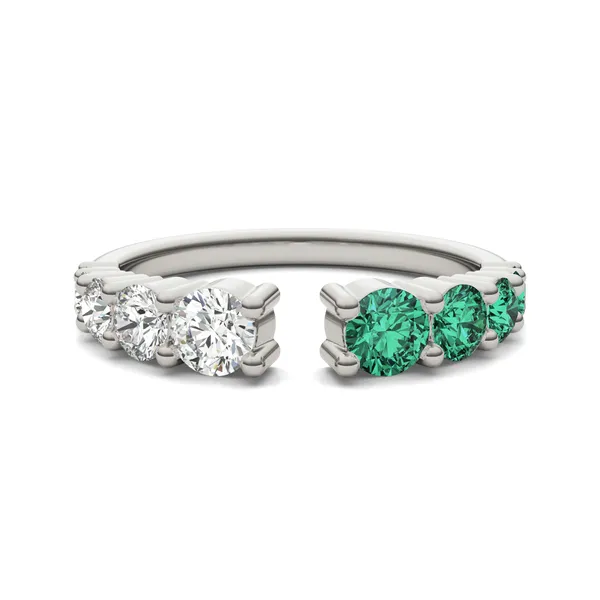 Graduated Open Emerald Ring