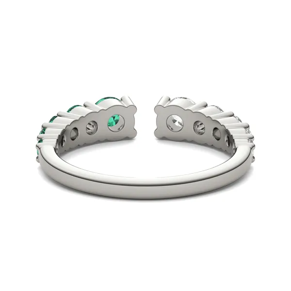 Graduated Open Emerald Ring