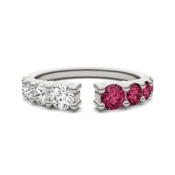 Graduated Open Ruby Ring