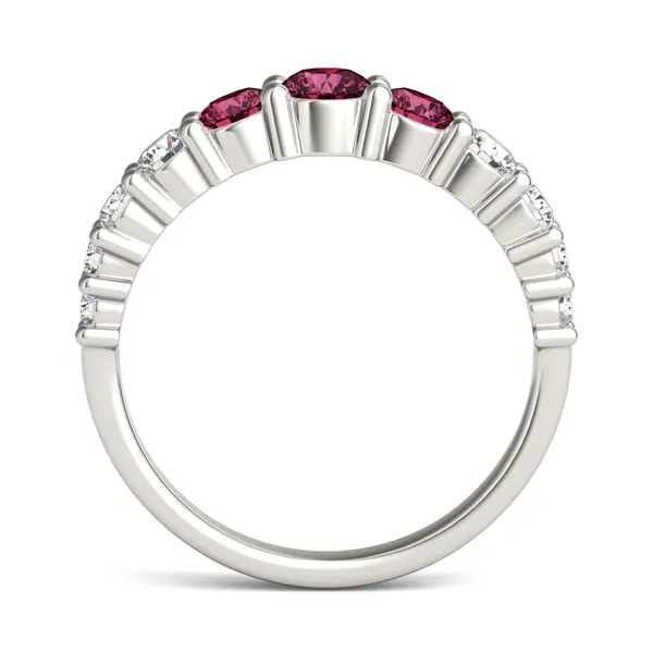 Ruby Three-Stone Accented Ring