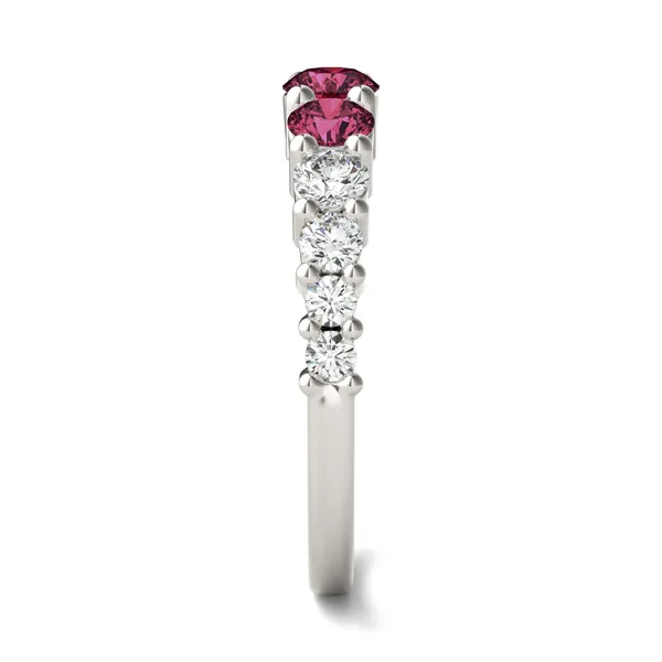Ruby Three-Stone Accented Ring