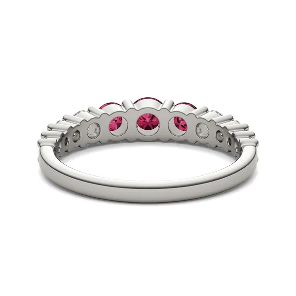Ruby Three-Stone Accented Ring
